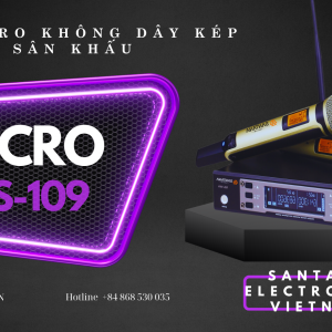 BỘ MICRO KHÔNG DÂY ĐẦU THU CHUYÊN NGHIỆP SANTANA MS-109. LOA KÉO ĐIỆN DI ĐỘNG SANTANA CÔNG SUẤT LỚN