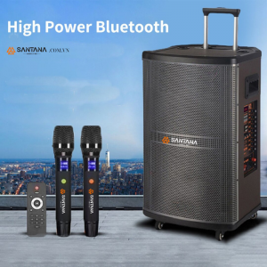 loa kéo điện di động võ gỗ bass công suất lớn, micro, loa full, loa treple