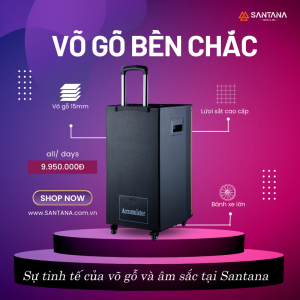 LOA KÉO ĐIỆN DI ĐỘNG VÕ GỖ BASS CÔNG SUẤT LỚN 1500W SANTANA S-555, MICRO, LOA FULL, KHÔNG DÂY, KARAOKE
